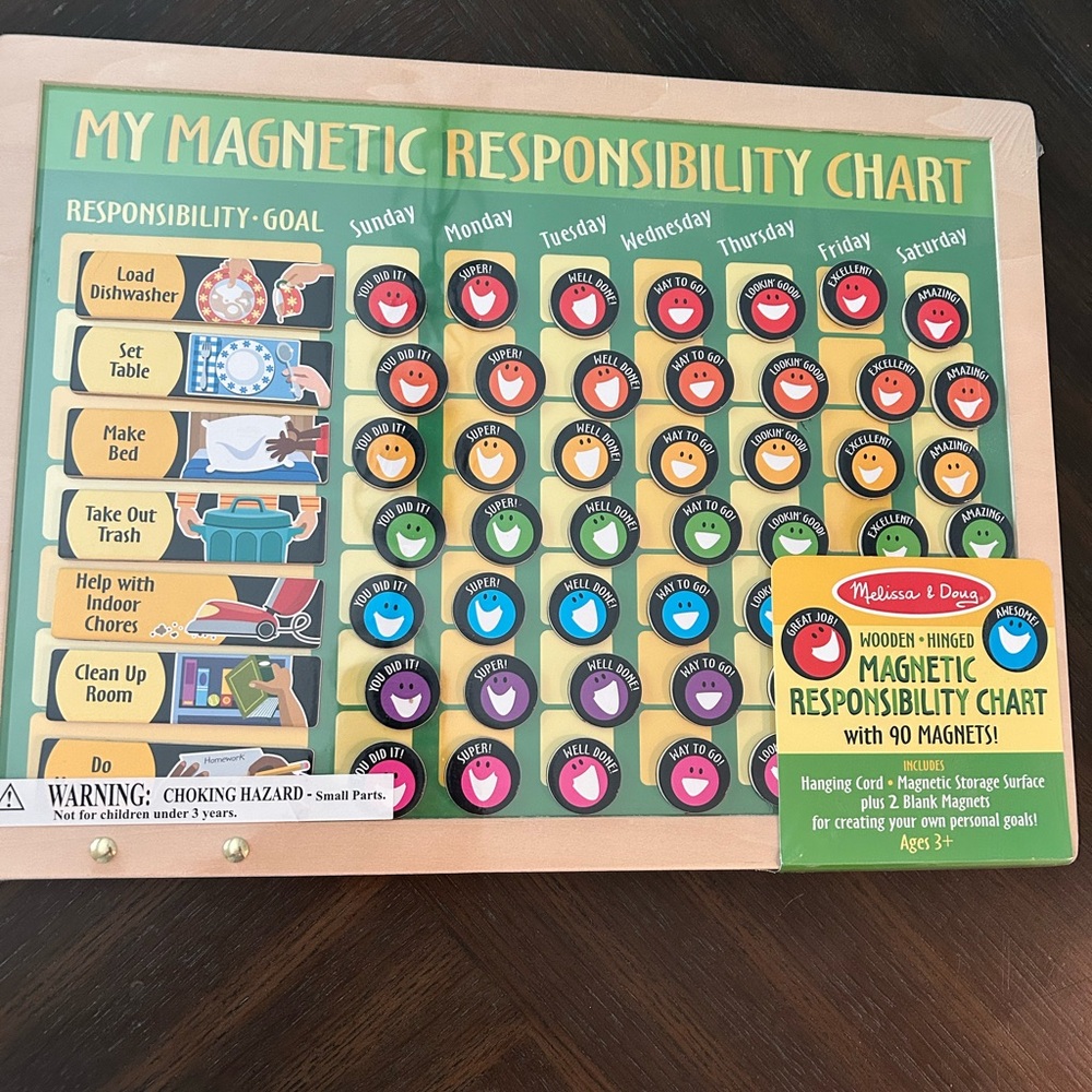 Melissa & Doug Colorful Magnetic Responsibility Chart